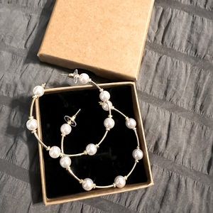 pearl hoop earrings
